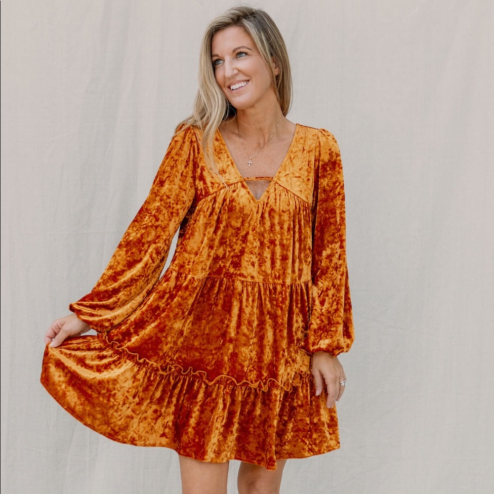Flying Tomato Crushed Velvet Mini Dress
